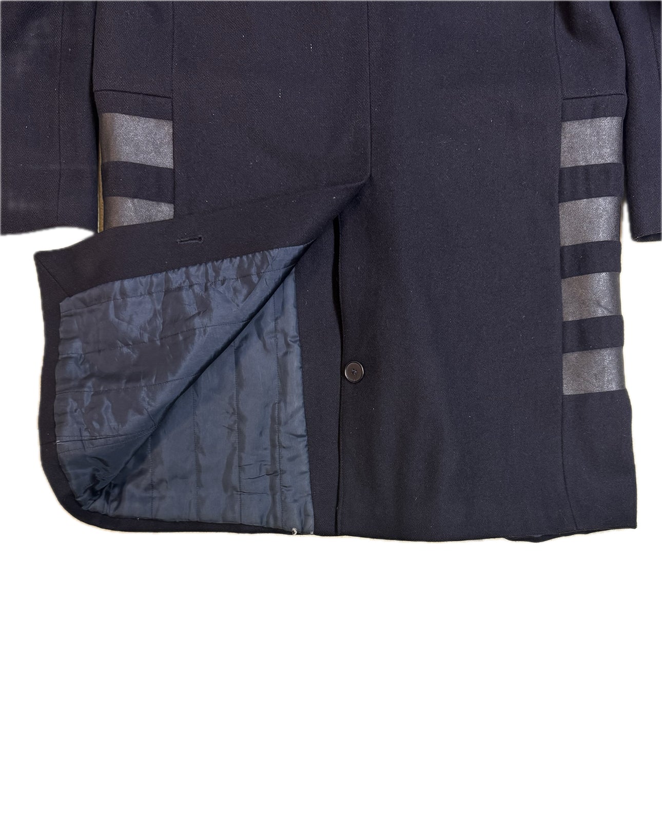 Helmut Lang 1997 Striped Wool Pea Coat