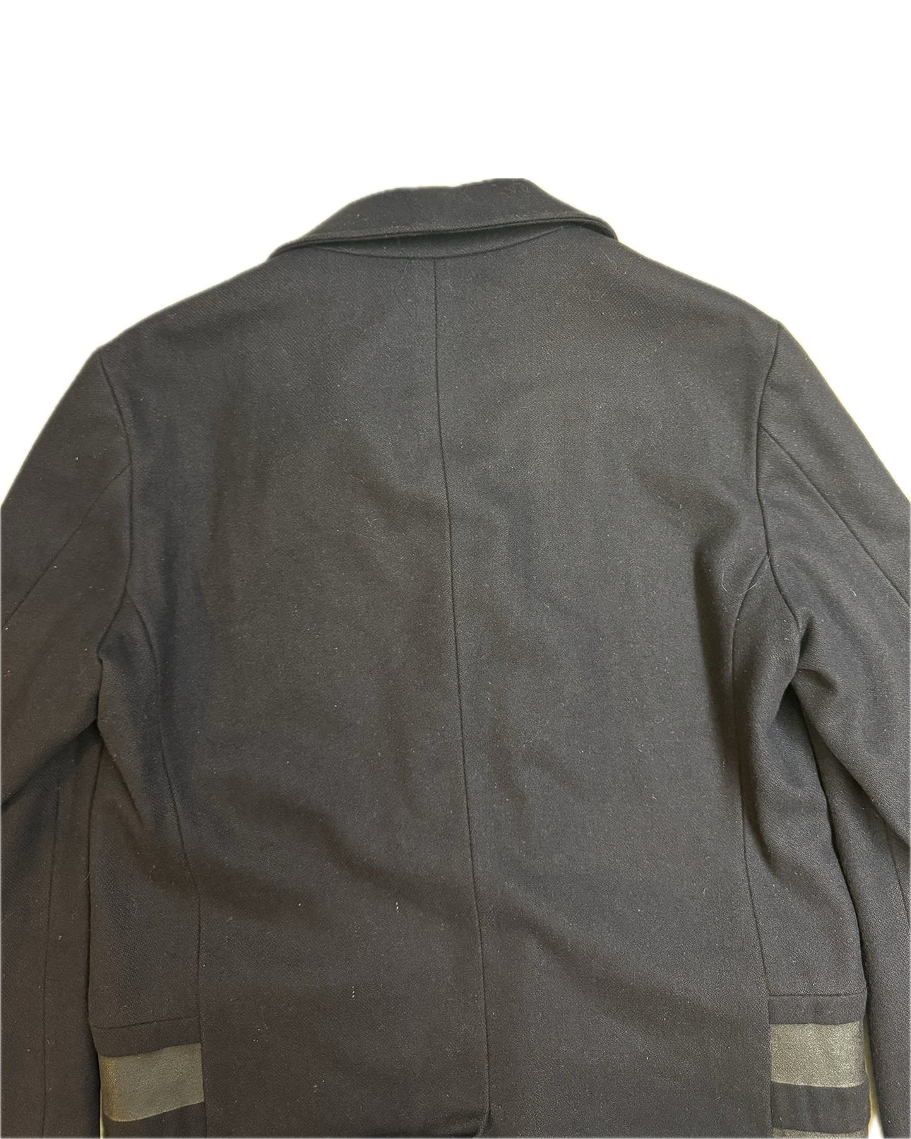 Helmut Lang 1997 Striped Wool Pea Coat
