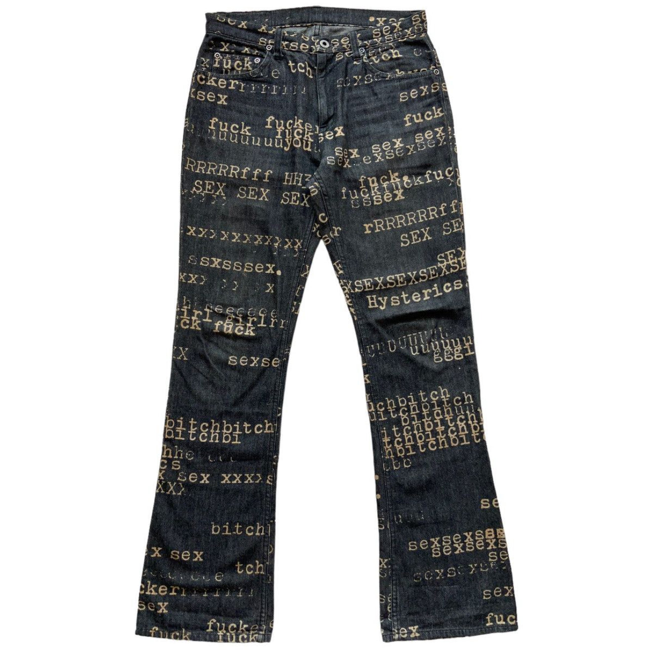 Hysteric Glamour SS 1999 Fuck Sex Bitch Flare Jeans