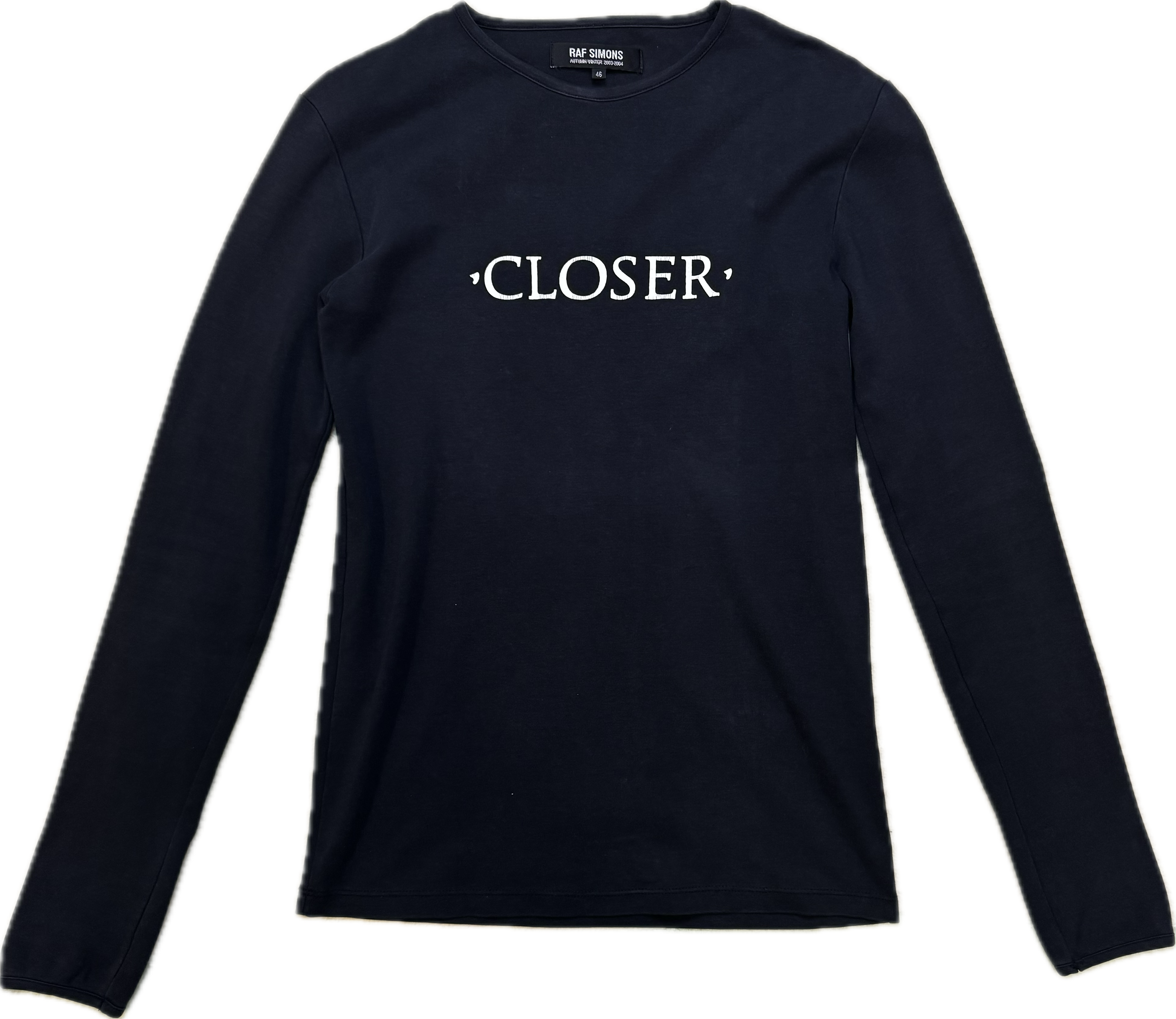 Raf Simons AW 2003 Closer Long Sleeve T Shirt – First Times Worldwide Raf Simons AW 2003 Closer Long Sleeve T Shirt – First Times Worldwide