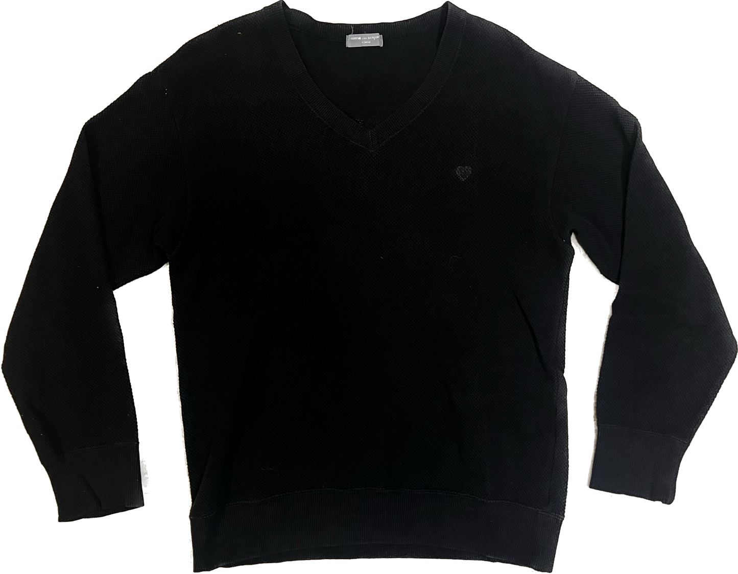 1989 Comme Des Garçons Homme logo print Staff V-Neck Sweater