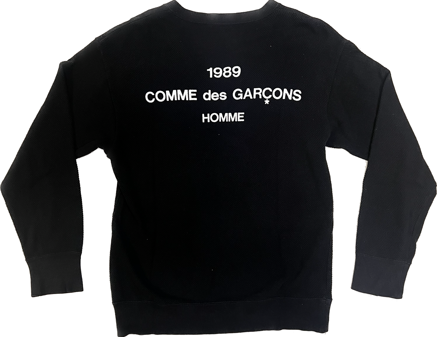 1989 Comme Des Garçons Homme logo print Staff V-Neck Sweater