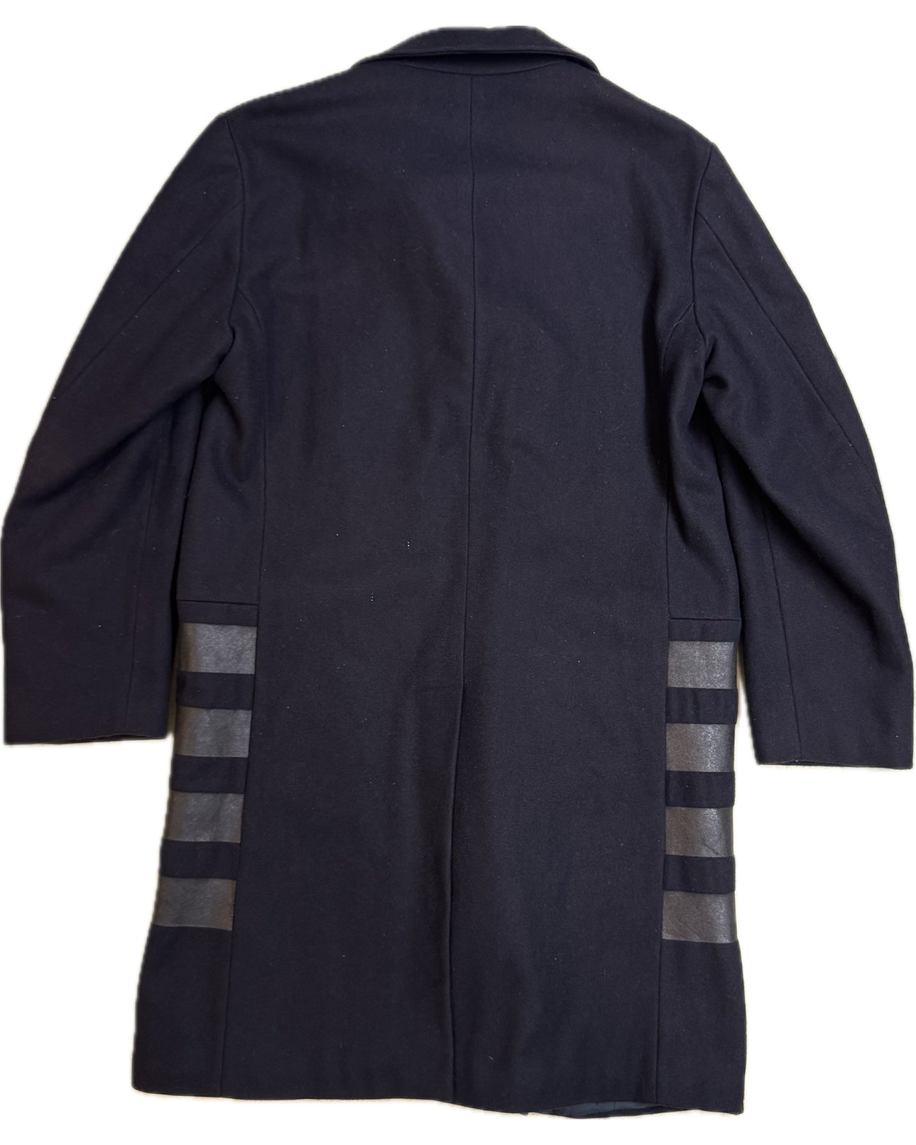 Helmut Lang 1997 Striped Wool Pea Coat
