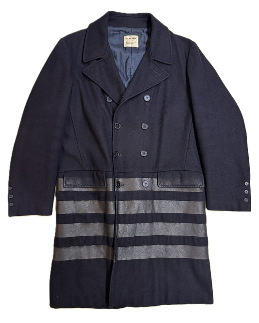 Helmut Lang 1997 Striped Wool Pea Coat