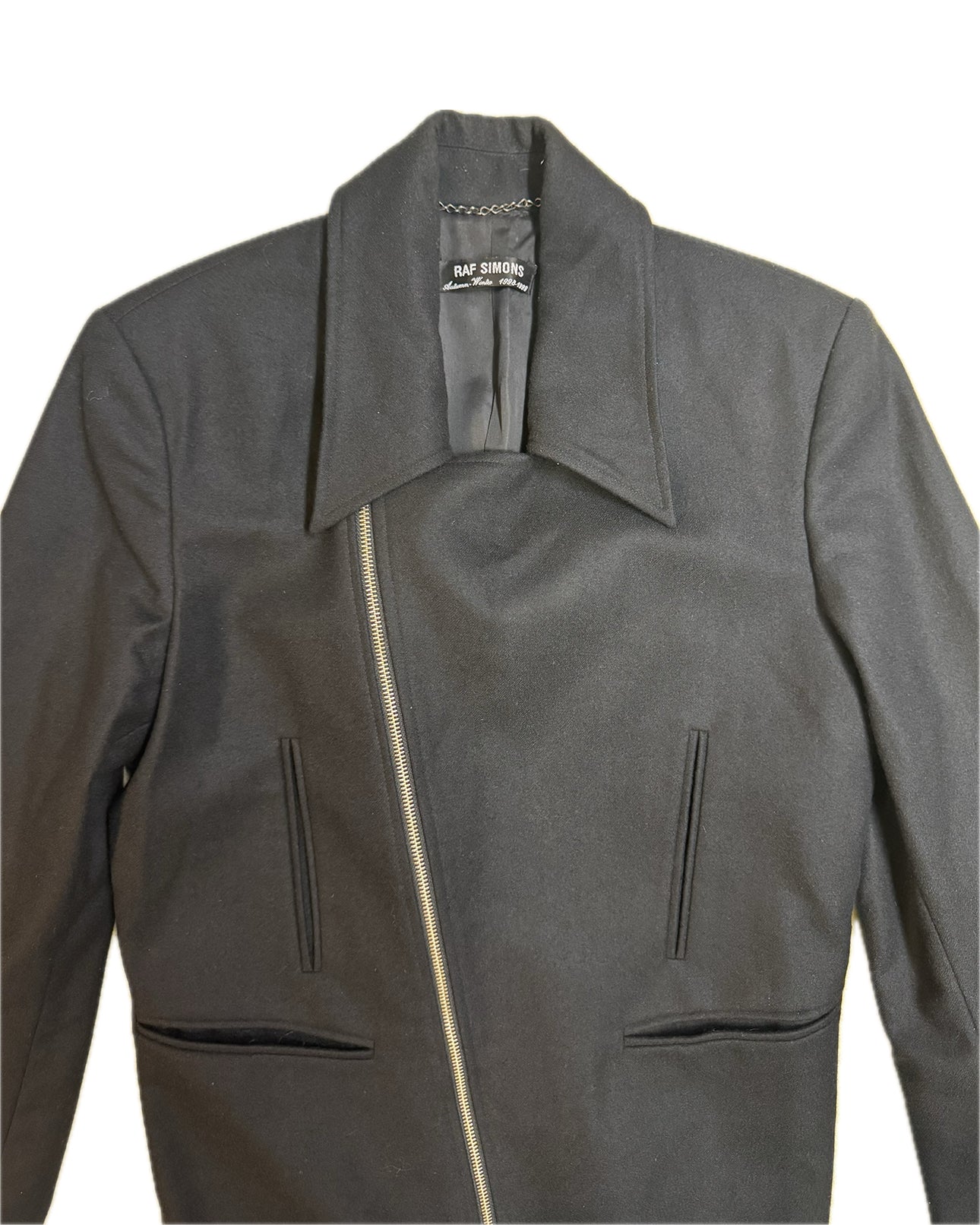 Raf Simons AW98 Asymetrical Zip Wool Coat