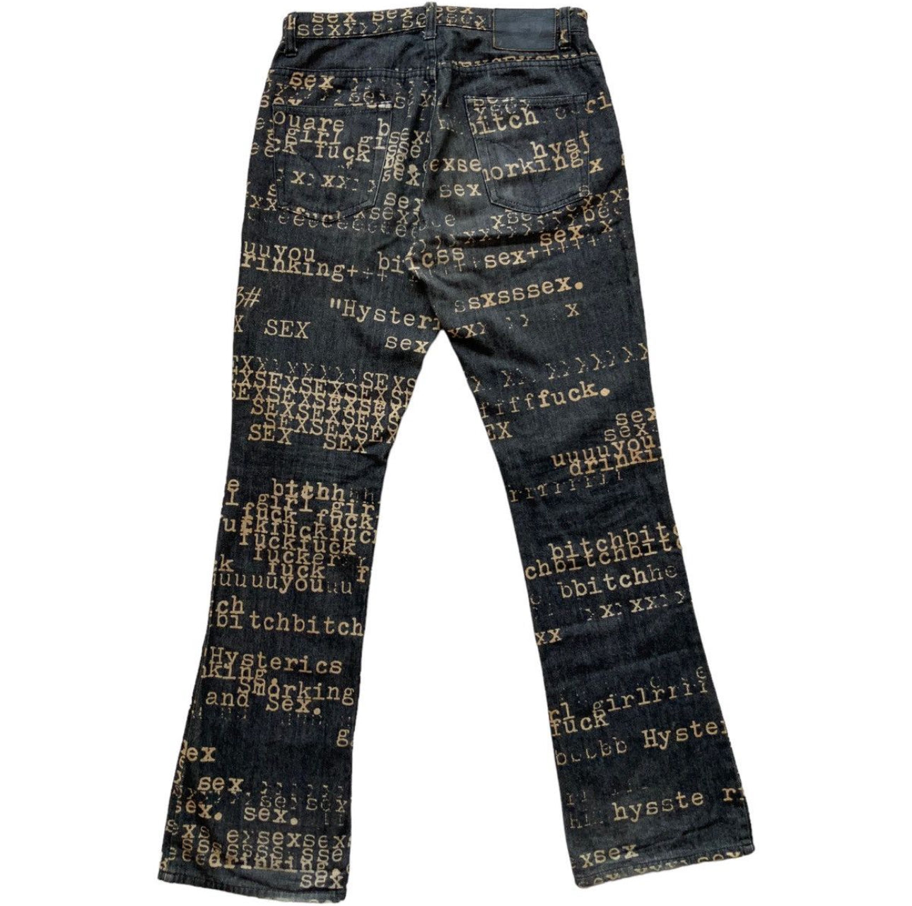 Hysteric Glamour SS 1999 Fuck Sex Bitch Flare Jeans