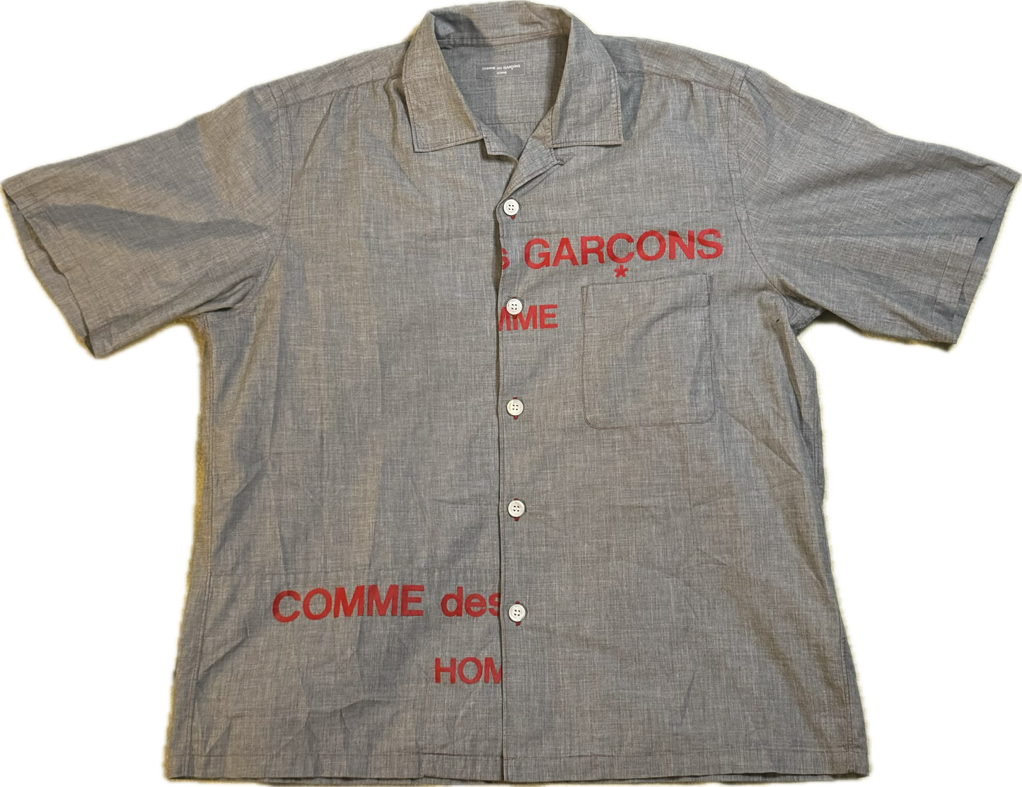 トップス COMME des GARCONS HOMME 02ss split logo Comme Des Garçons Homme Split Logo Button Up Shirt – First