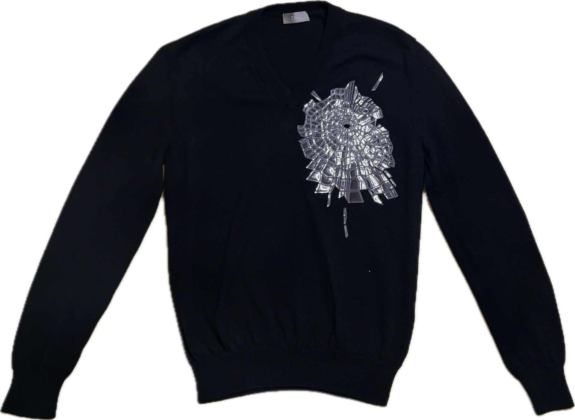 ディオールオム 2008AW クリスヴァンアッシュ バタフライレザーブローチ Dior Homme Shattered Glass Knit Sweater – First Times Worldwide
