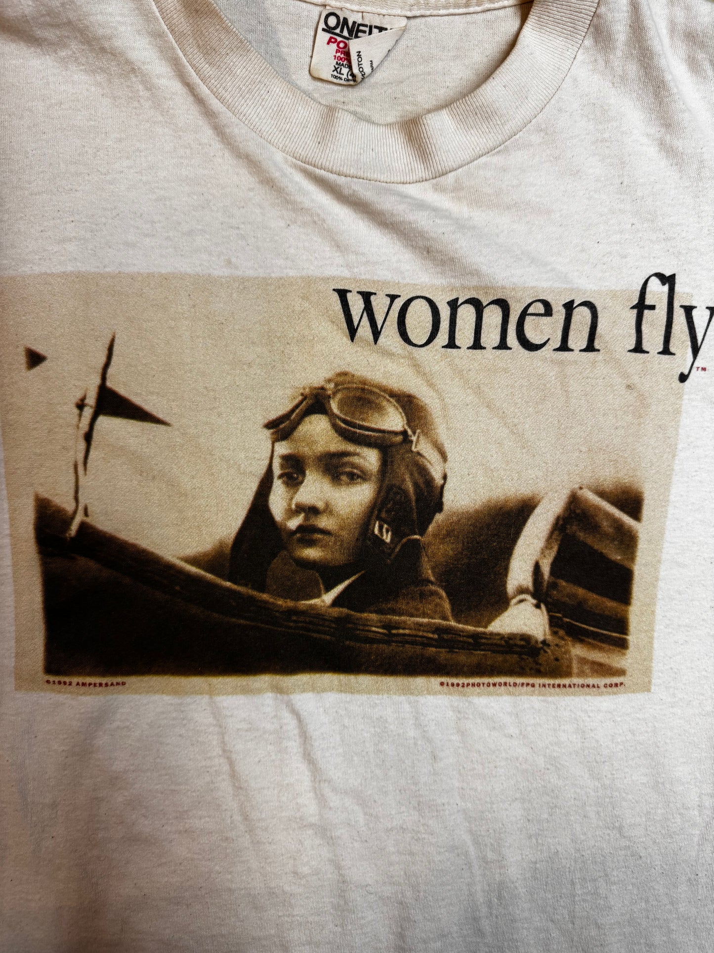 90's Amelia Earhart Women Fly Vintage T Shirt