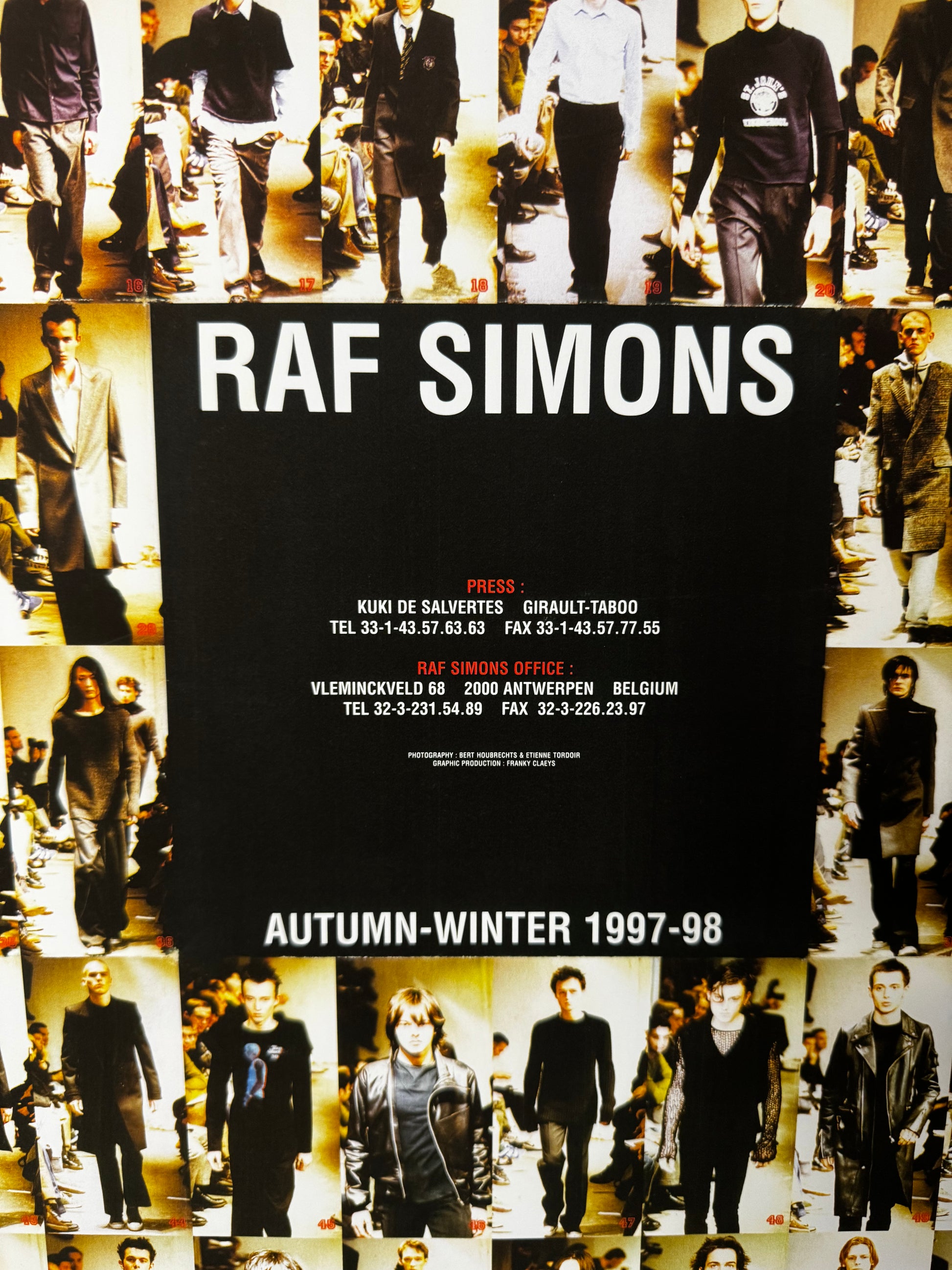 Raf Simons AW 1997-98 Runway Poster – First Times Worldwide Raf Simons AW 1997-98 Runway Poster – First Times Worldwide