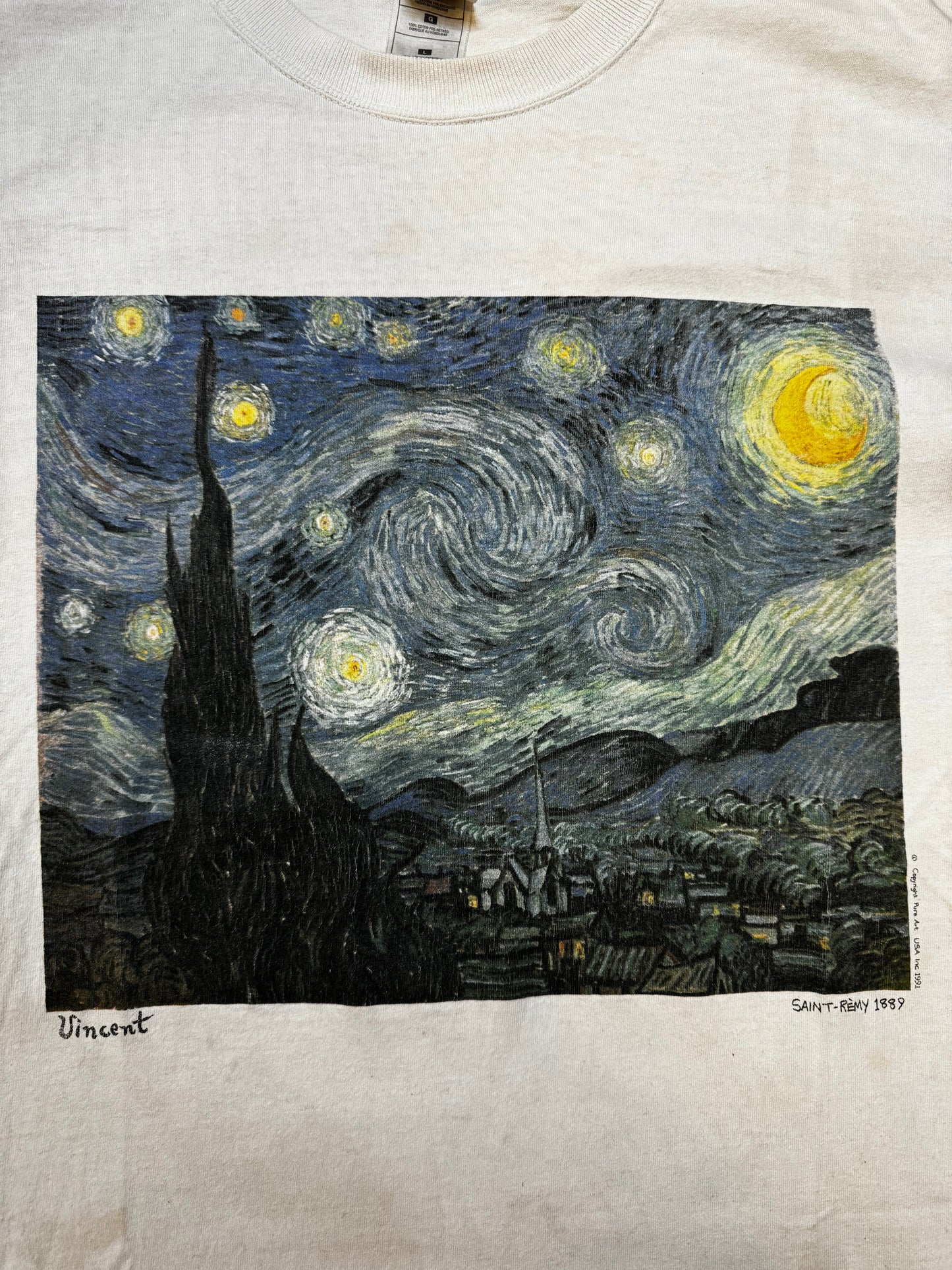 90's Vincent Van Gogh Starry Night Art T Shirt