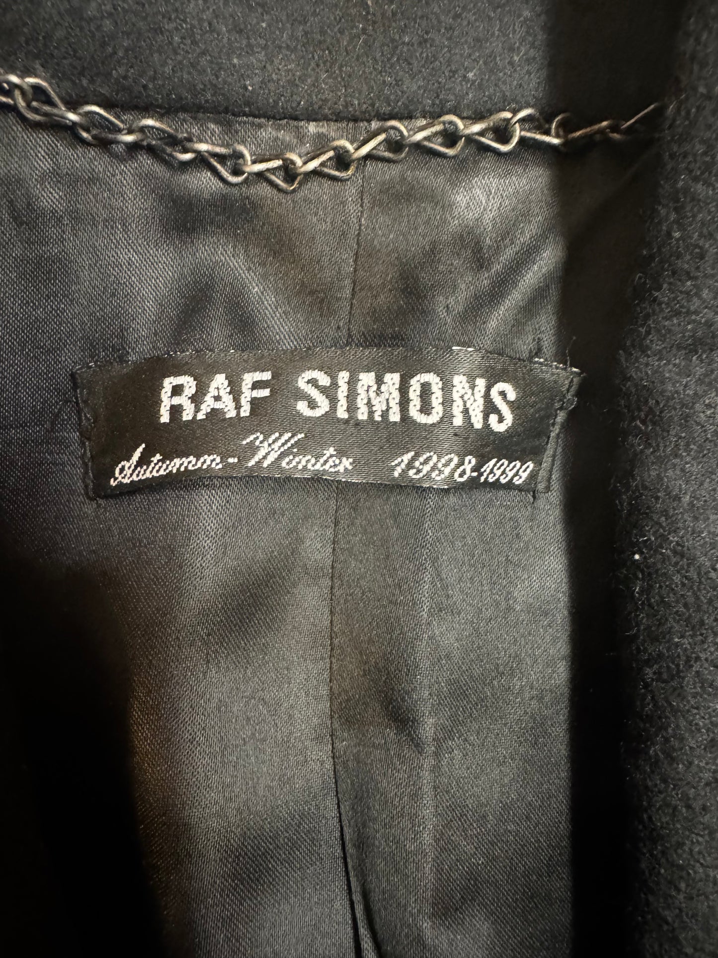 Raf Simons AW98 Asymetrical Zip Wool Coat