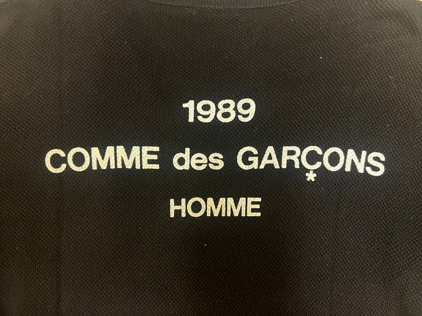 1989 Comme Des Garçons Homme logo print Staff V-Neck Sweater