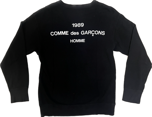 1989 Comme Des Garçons Homme logo print Staff V-Neck Sweater